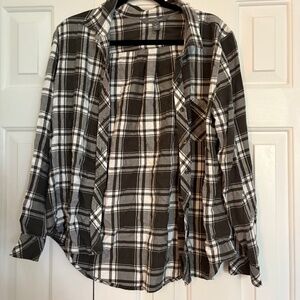 Gray Button-Up Flannel